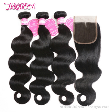 10A 8-40inch Peruvian Body Wave Hair Vendors Bundles With Closure Virgin Human Hair Cuticle Aligned Hair Drop Shipping